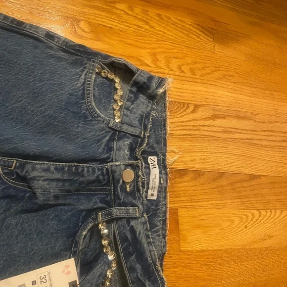 Zara Blue Flare & Wide Leg Jeans - Picture 2 of 4